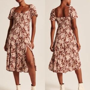 Floral Brown Abercrombie smocked dress